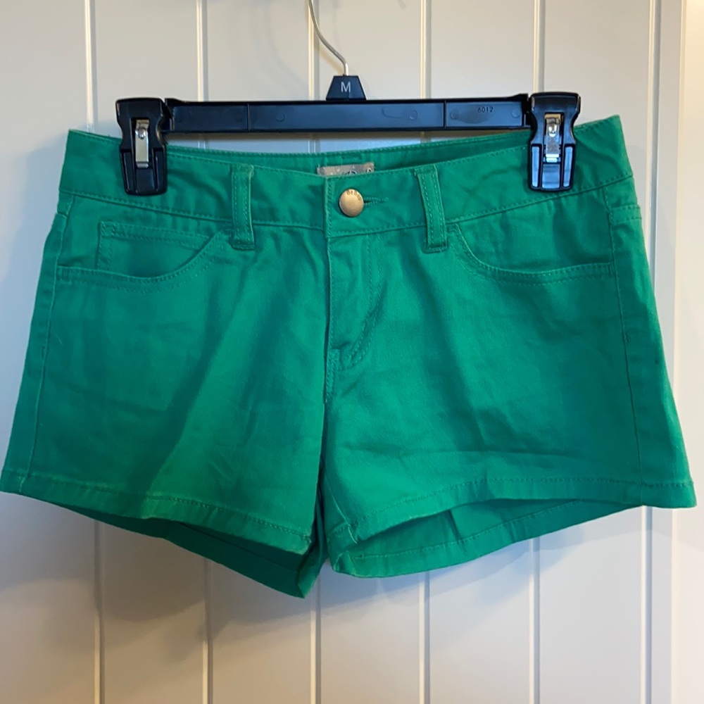 Bebop green denim shorts